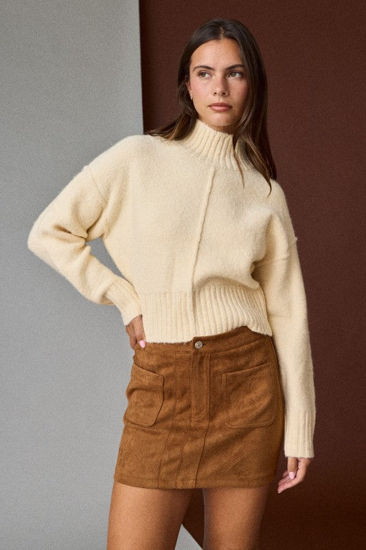 Suede Pocket Mini Skirt