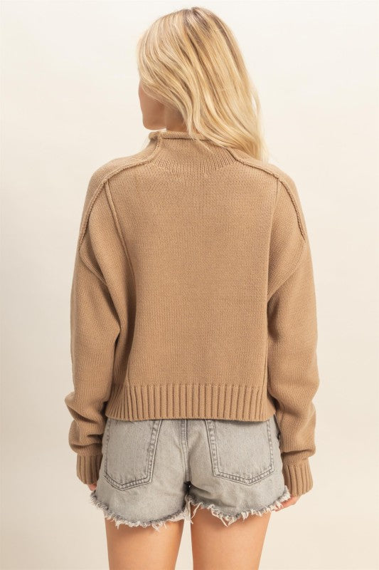 The Mock Neck Ribbed Knit