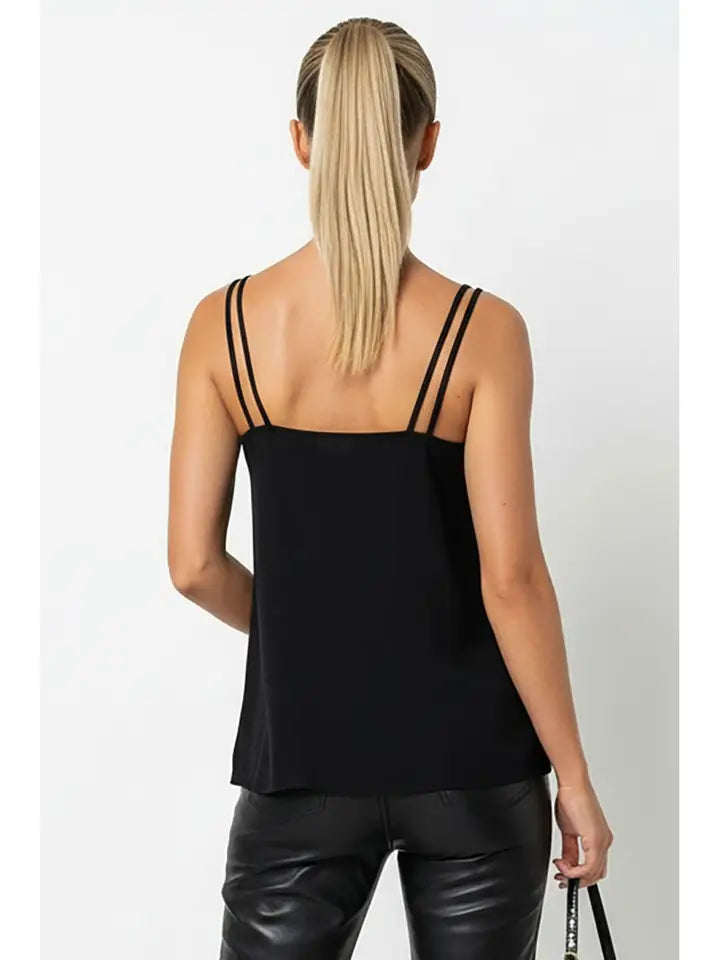 Rhinestone V Neck Cami
