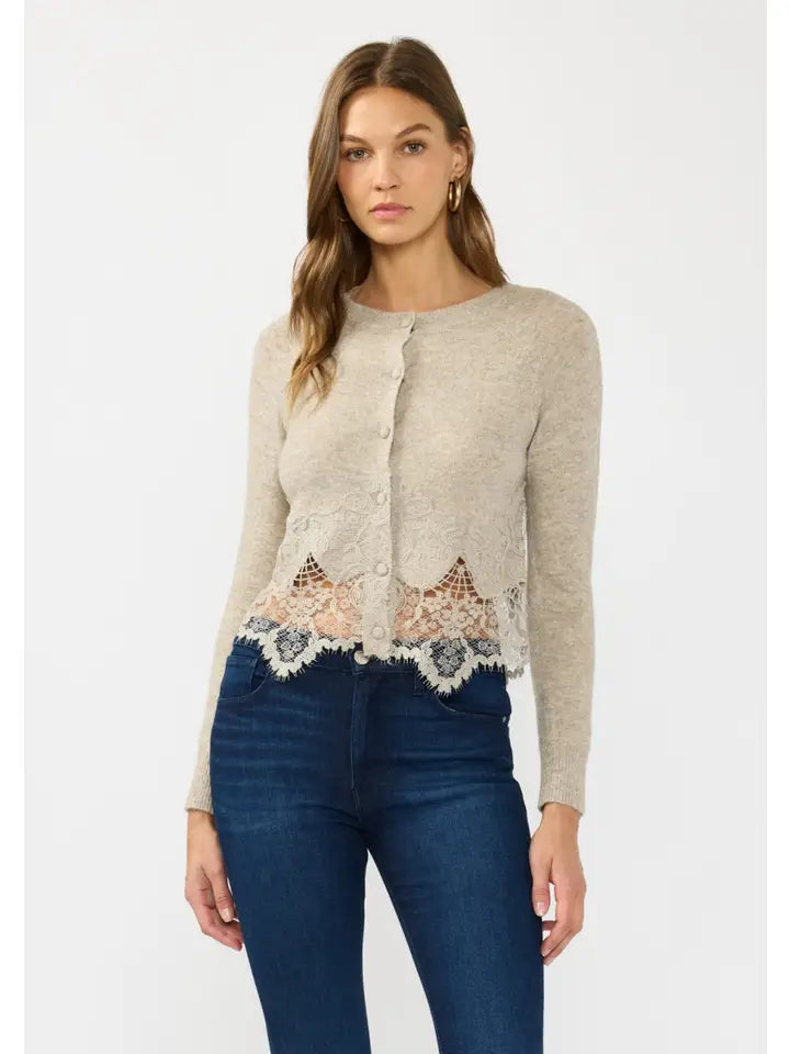 Lace Trim Cardigan