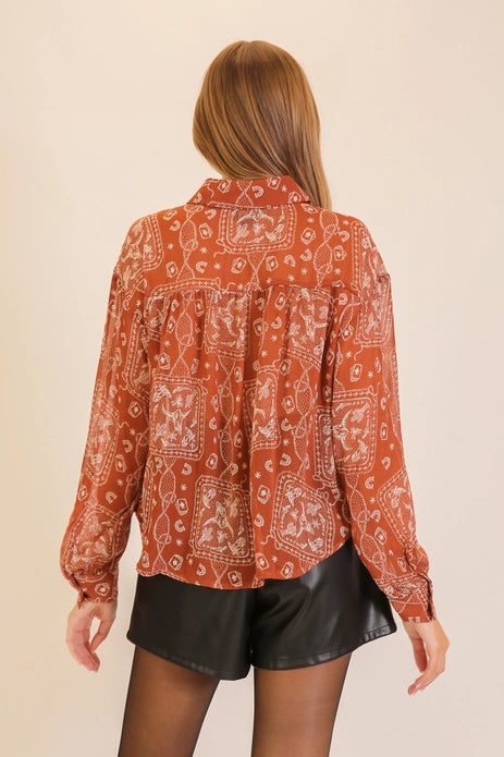 Rust Western Blouse