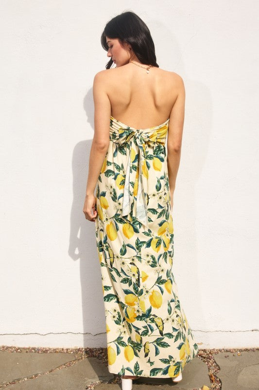 Vintage Lemonade Strapless Maxi