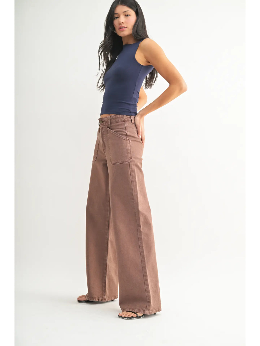 Vintage Brown Flare Denim