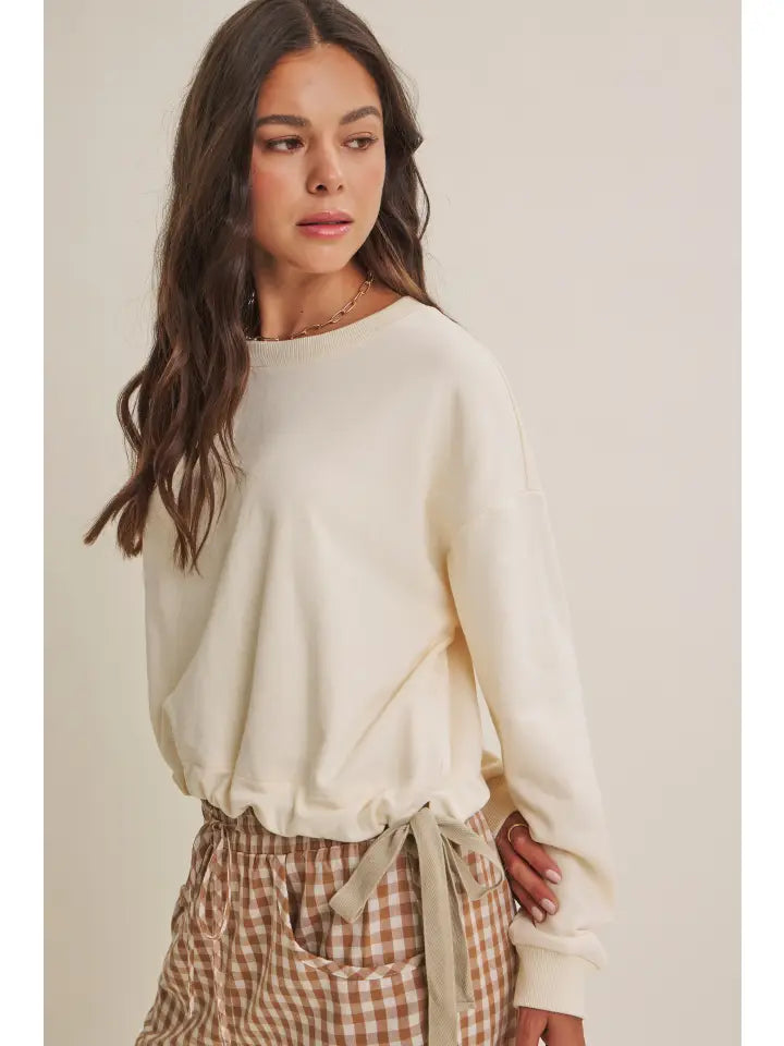 Cinched Waist Sweatshirt
