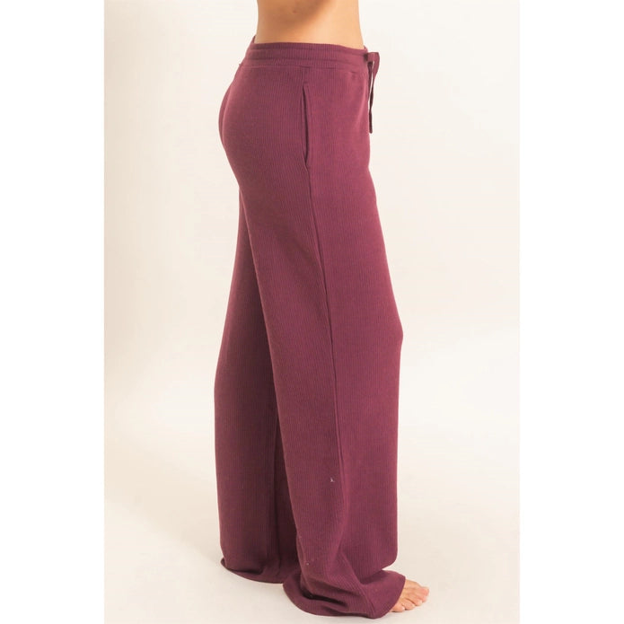 Brushed Waffle Drawstring Pant