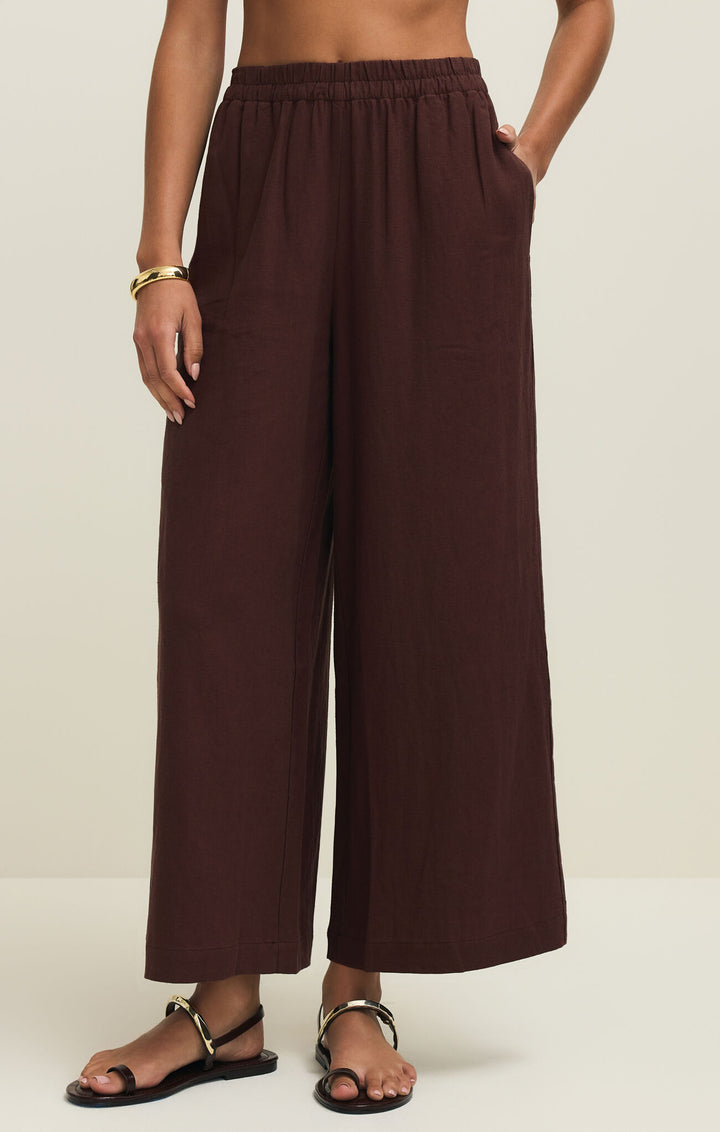 Scout Linen Pant - Chocolate Cherry