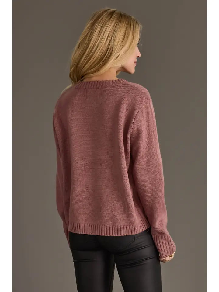 Wine Season Sweater - Rose