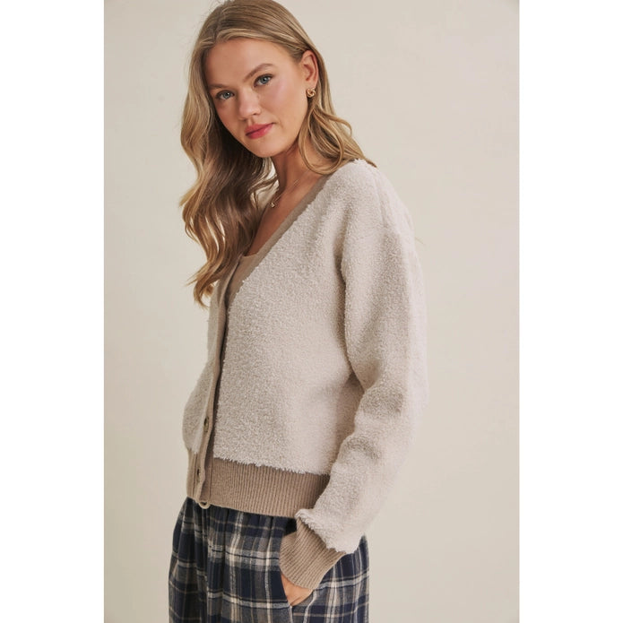 The Cozy Contrast Knit - Warm Beige