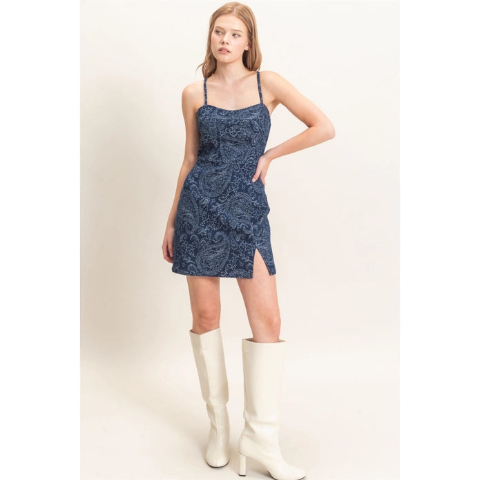 Paisley Print Mini Dress