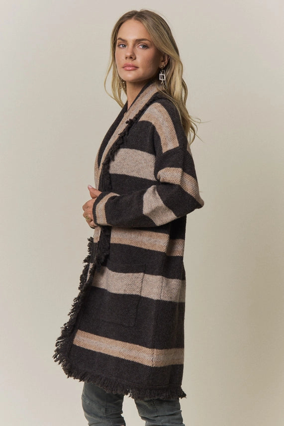 Boho Fringe Long Cardigan