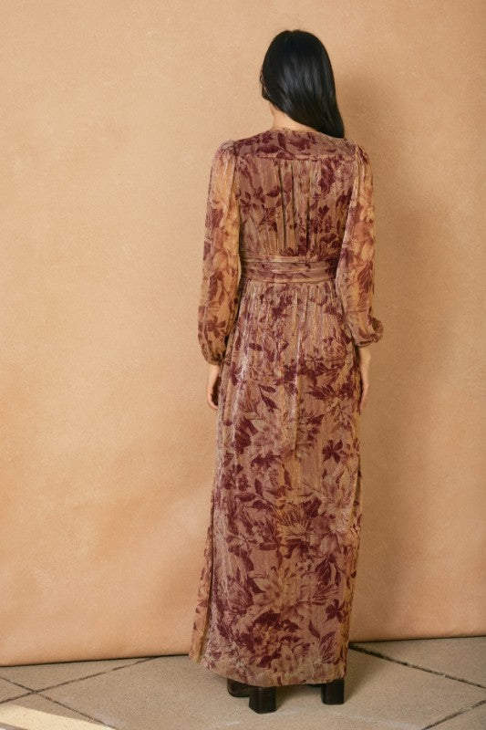 Frosted Bloom Maxi Dress