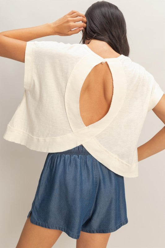 Acid Washed Open Back Top