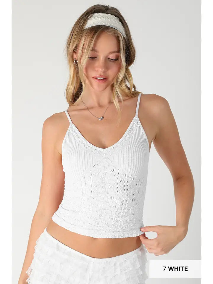 The Dana Textured Lace Cami