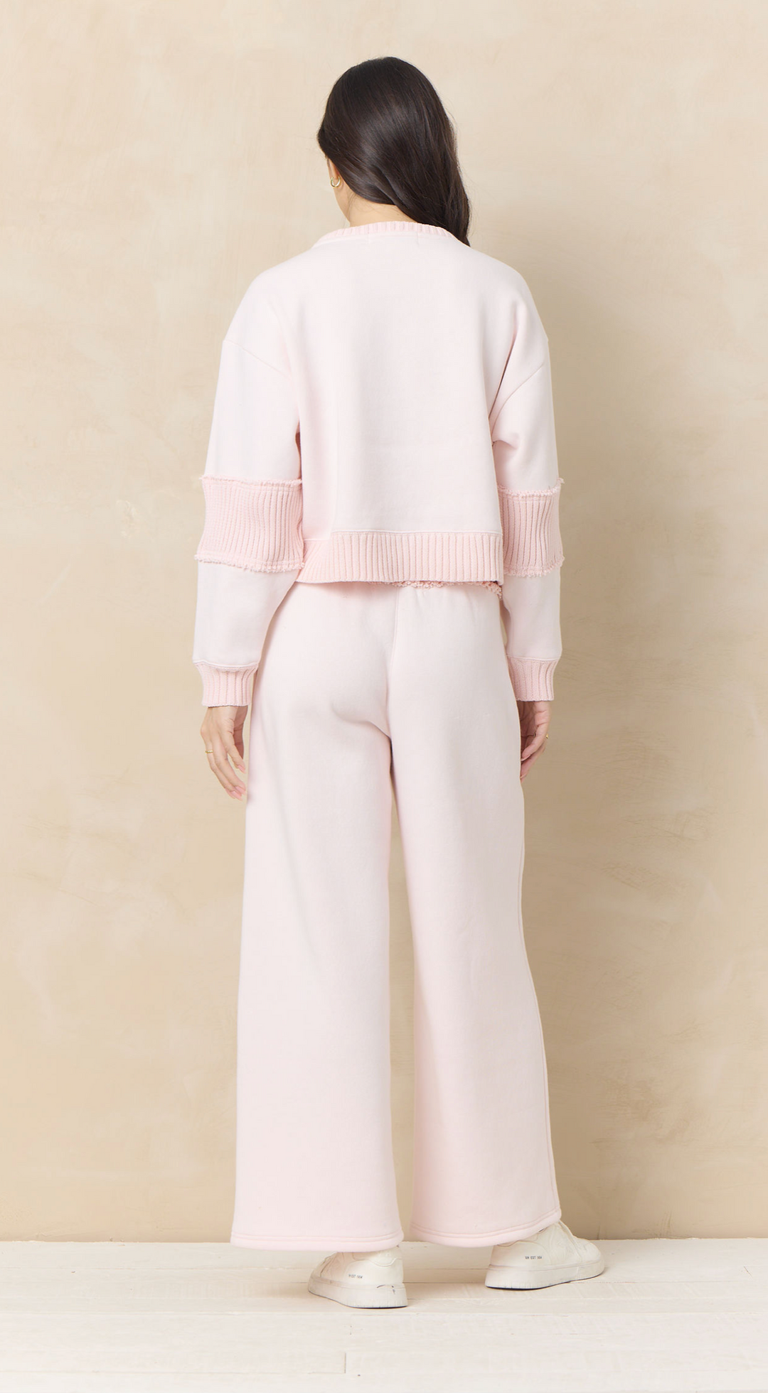 Pink Hibiscus Vintage Fleece Wide Leg