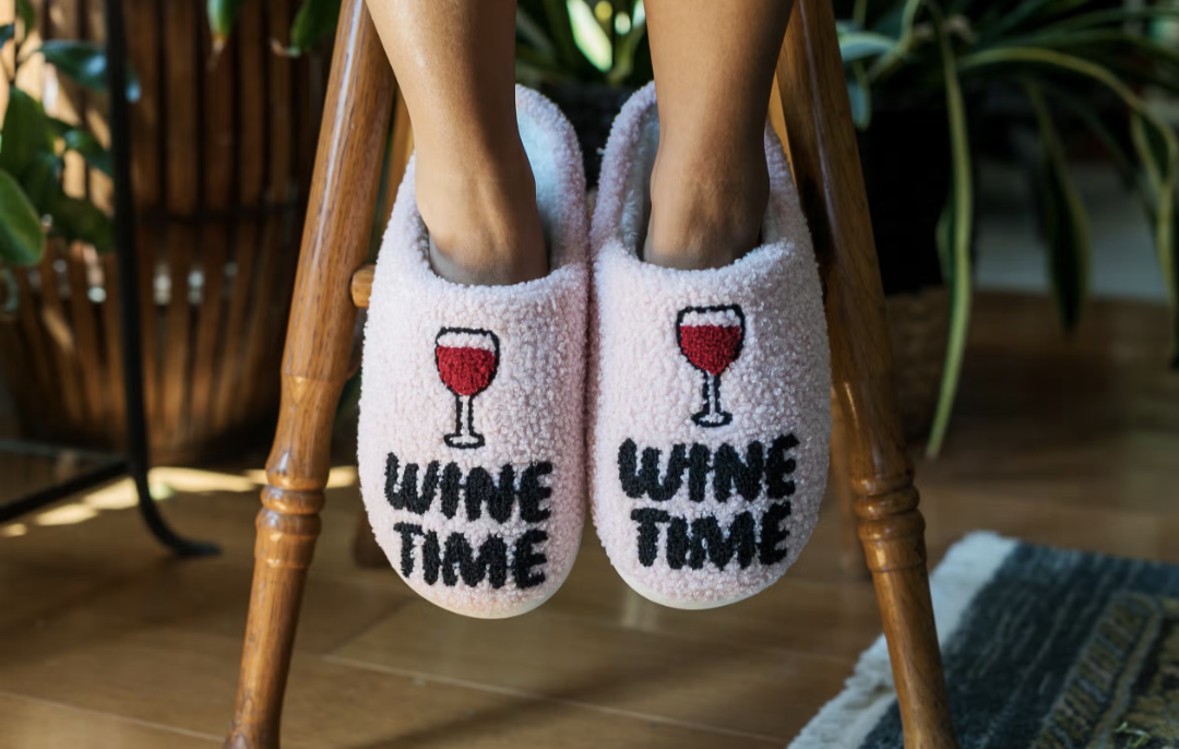 Wine Time Slippers