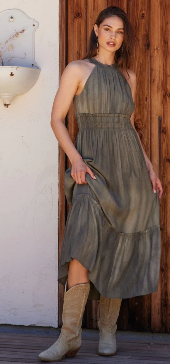 The Olive Halter Maxi