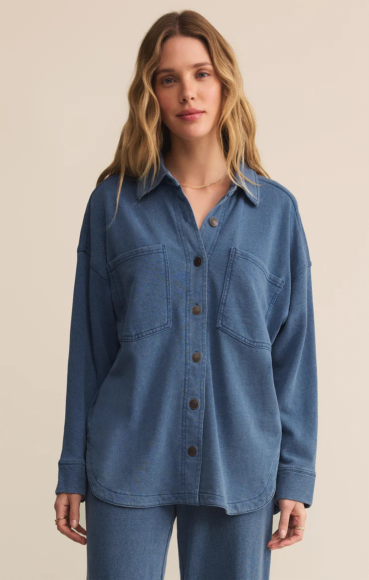 All Day Knit Denim Jacket - Washed Indigo