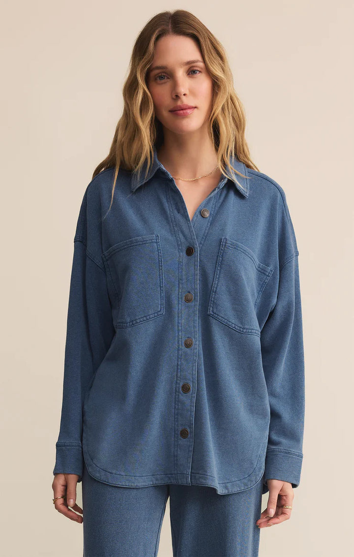 All Day Knit Denim Jacket - Washed Indigo