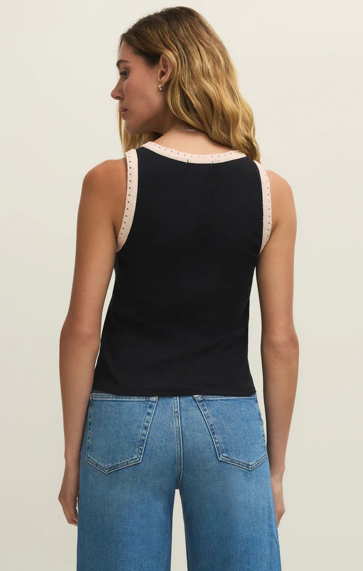 Clarke Rib Tank - Black