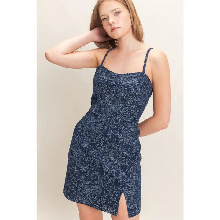 Paisley Print Mini Dress