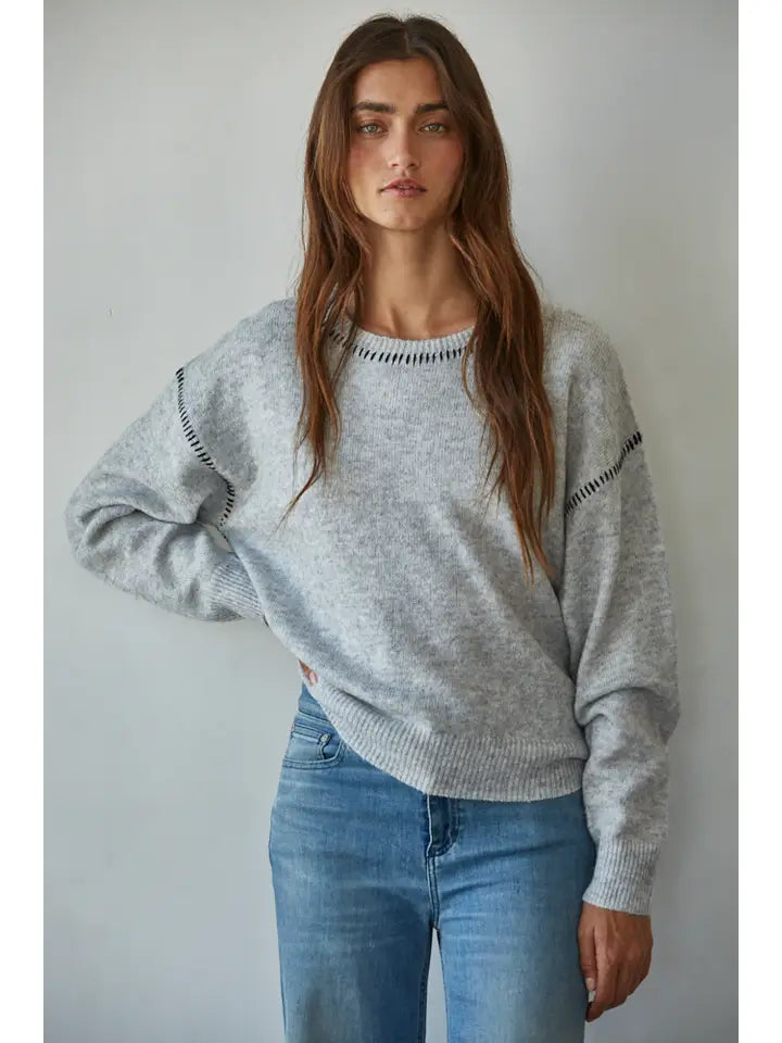 Contrast Knit Sweater