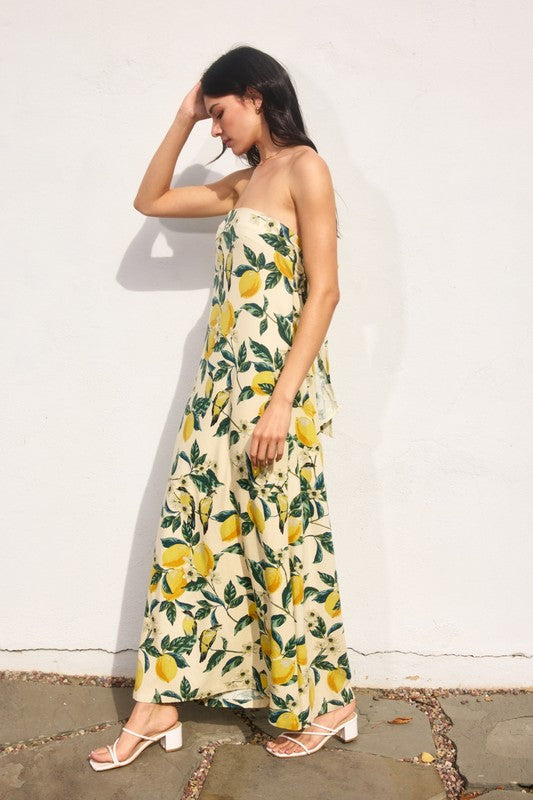 Vintage Lemonade Strapless Maxi