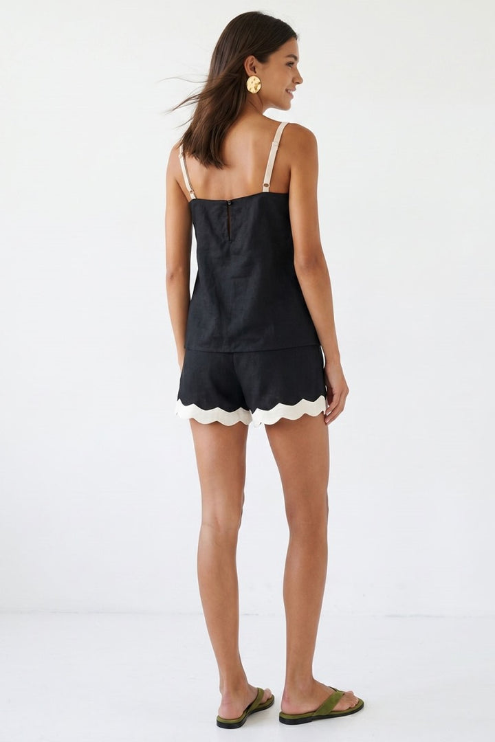 Black Linen Tank