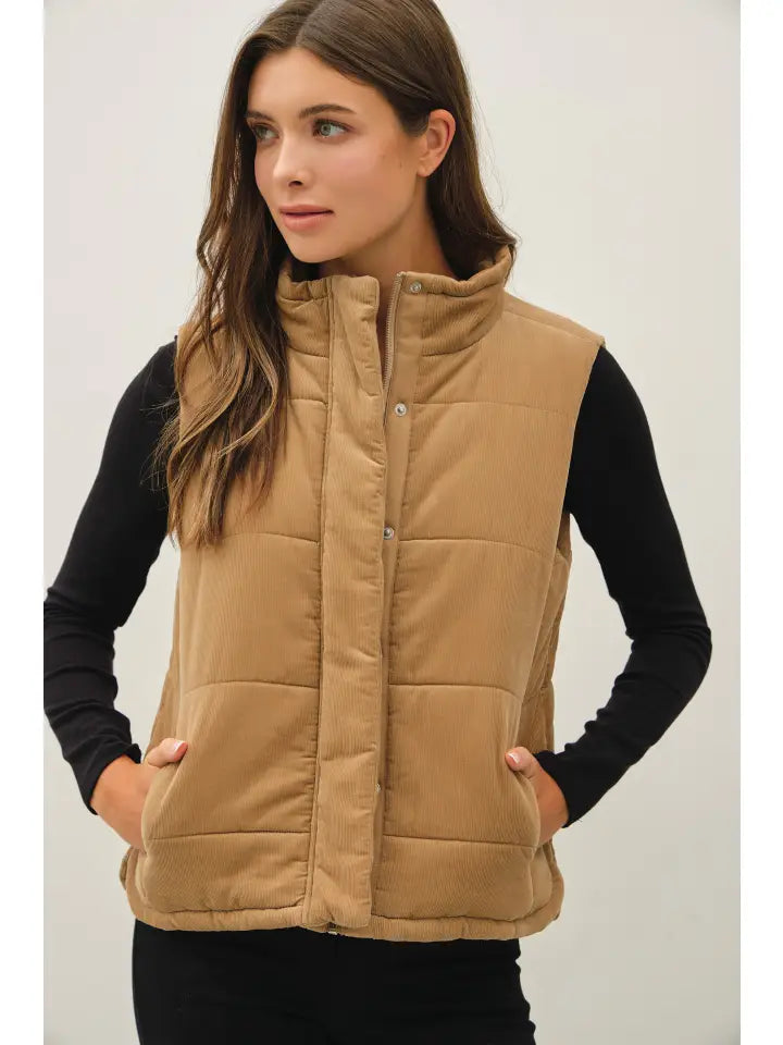 Corduroy Puffer Vest