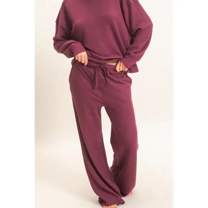 Brushed Waffle Drawstring Pant