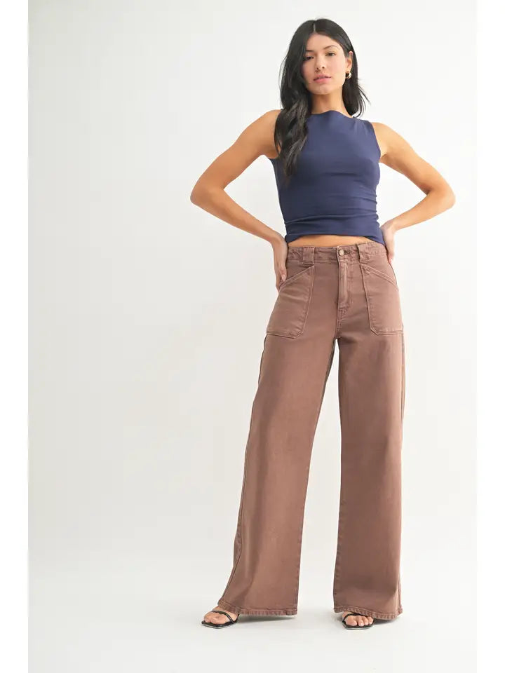 Patch Pocket Wide Leg