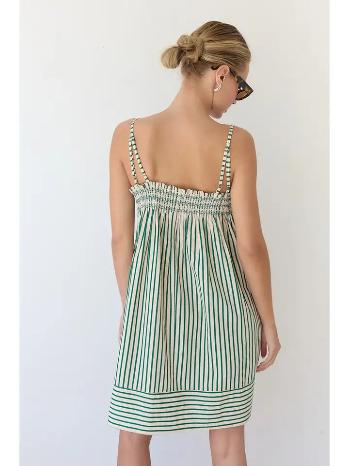 Green Stripe Mini Dress