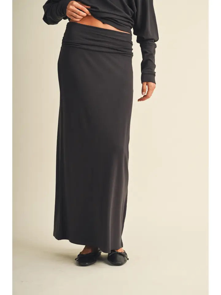 The Zoe Jersey Knit Skirt - Dk Steel