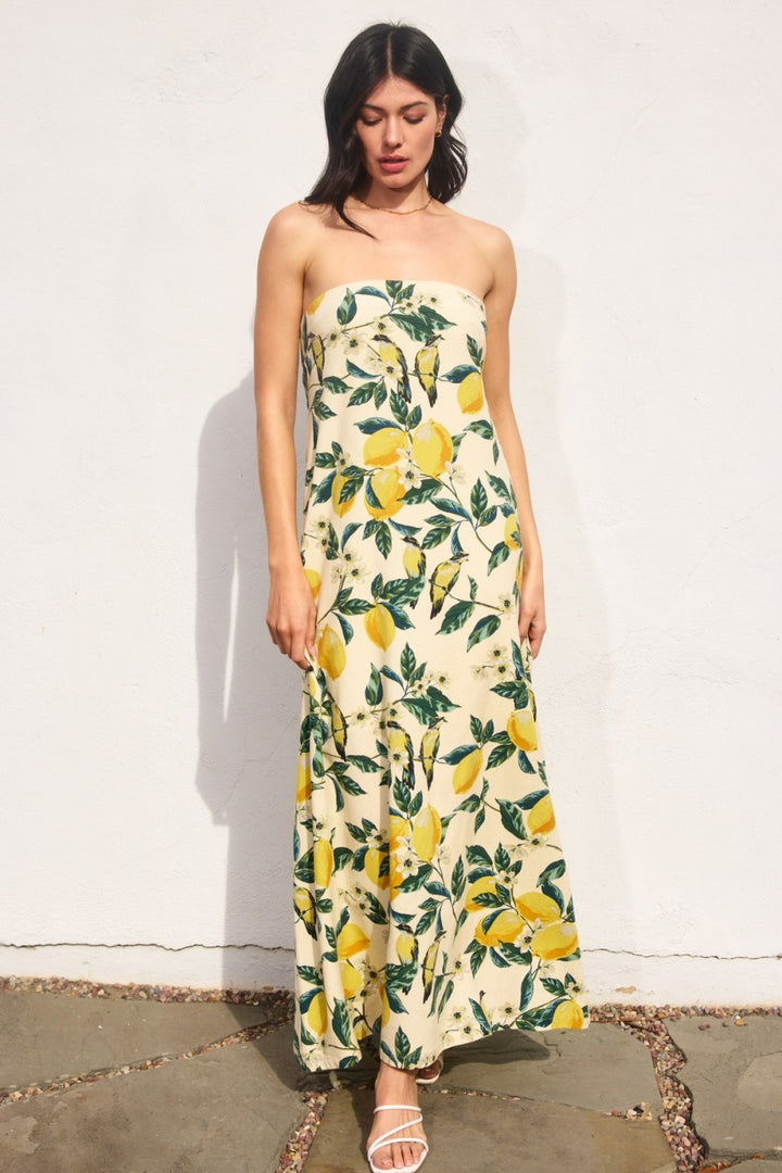 Vintage Lemonade Strapless Maxi