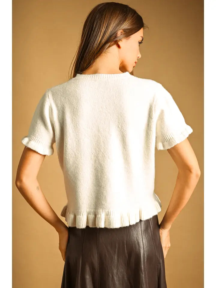 Ruffle Hem Sweater Top