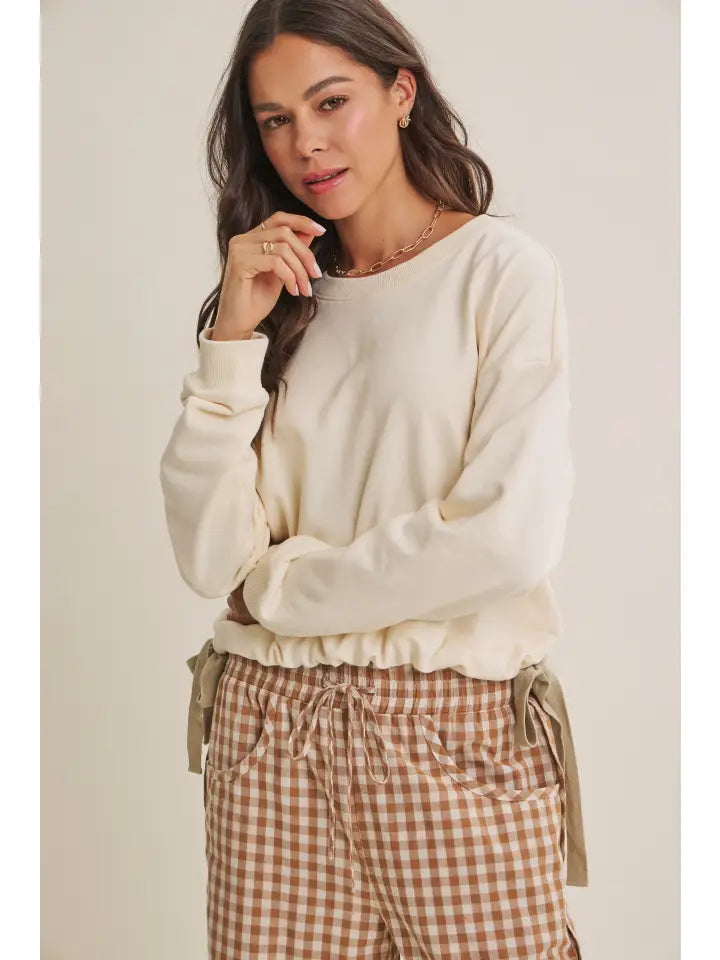 Cinched Waist Sweatshirt