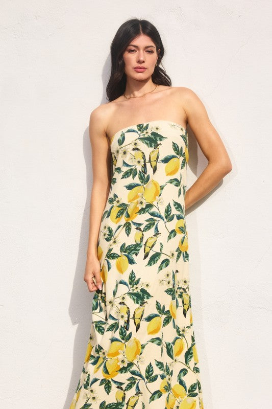 Vintage Lemonade Strapless Maxi