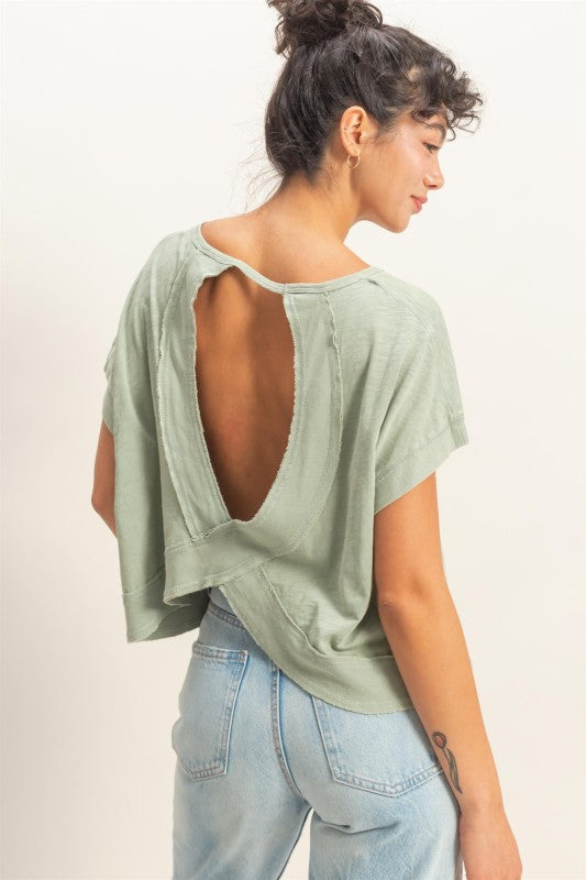 Acid Washed Open Back Top